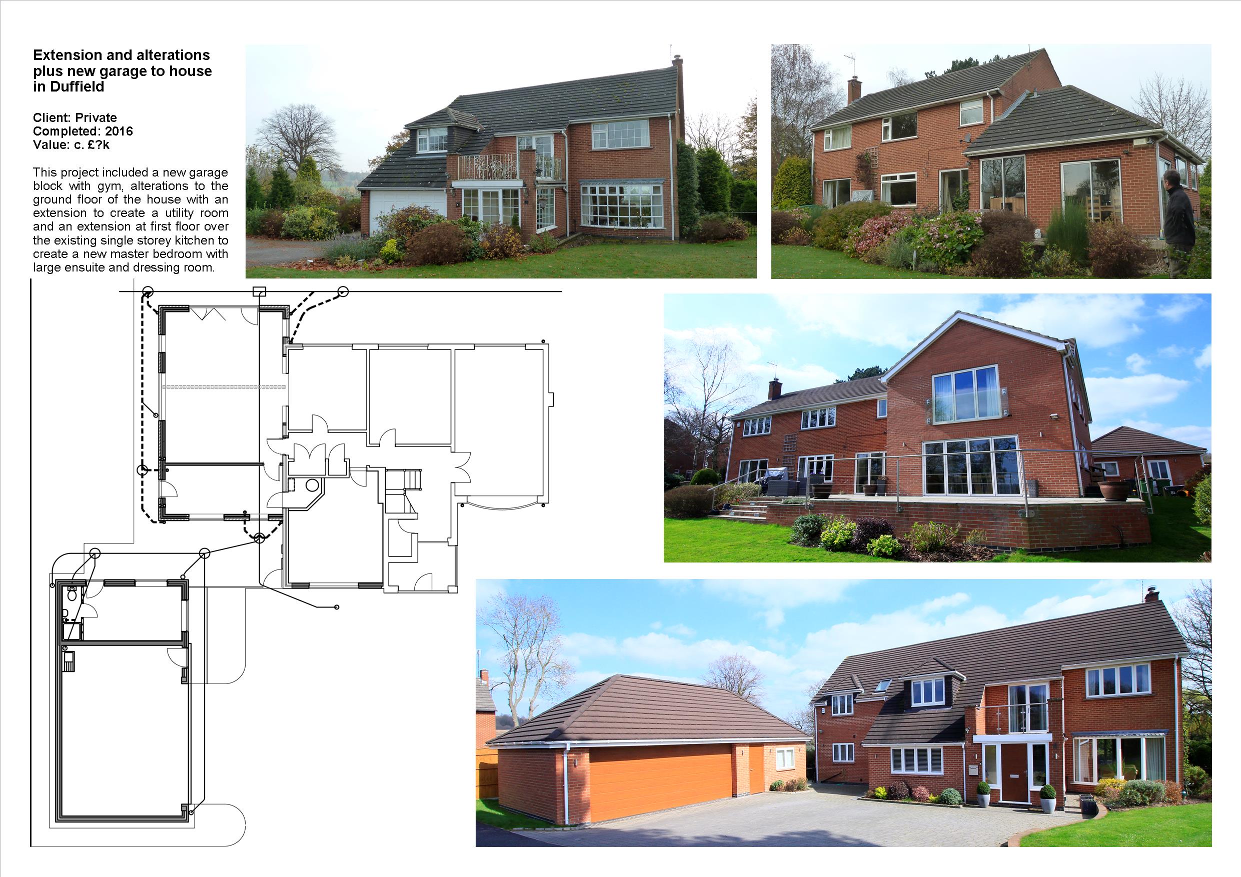House extension and new garage block Duffield Derby designed by Darren Mayner